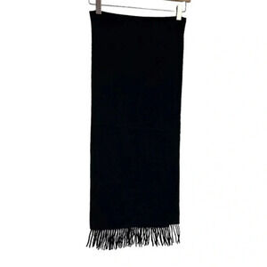 Nautica mens 100% lambswool black scarf with fringe‎